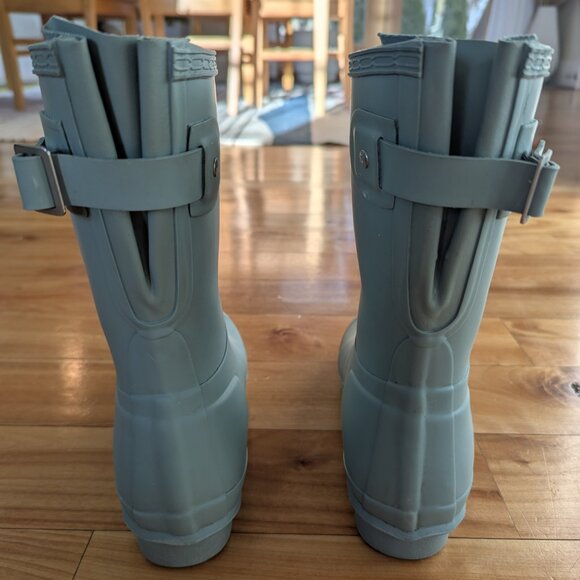 Hunter Women's Short Back Adjustable Rain Boots Size US 7 | Iceberg Mint Green - Picture 5 of 6